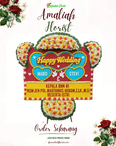 Papan Bunga Pernikahan Marawola